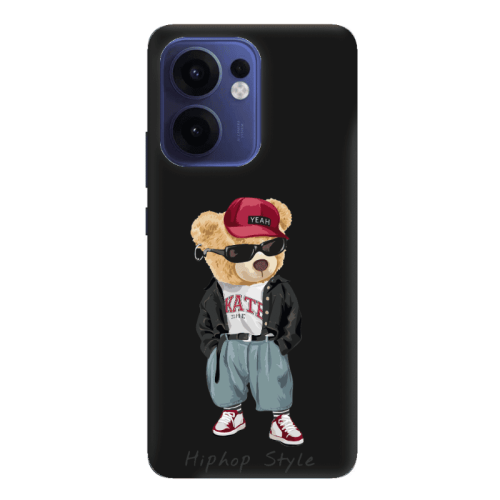 Oppo Reno 13 F Hip hop style Black Colored Silicone TPU Θήκη